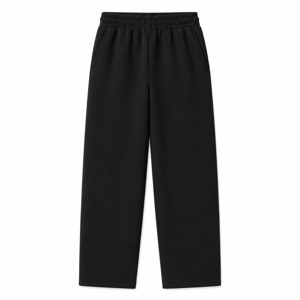 Open Leg Sweatpant, black, front