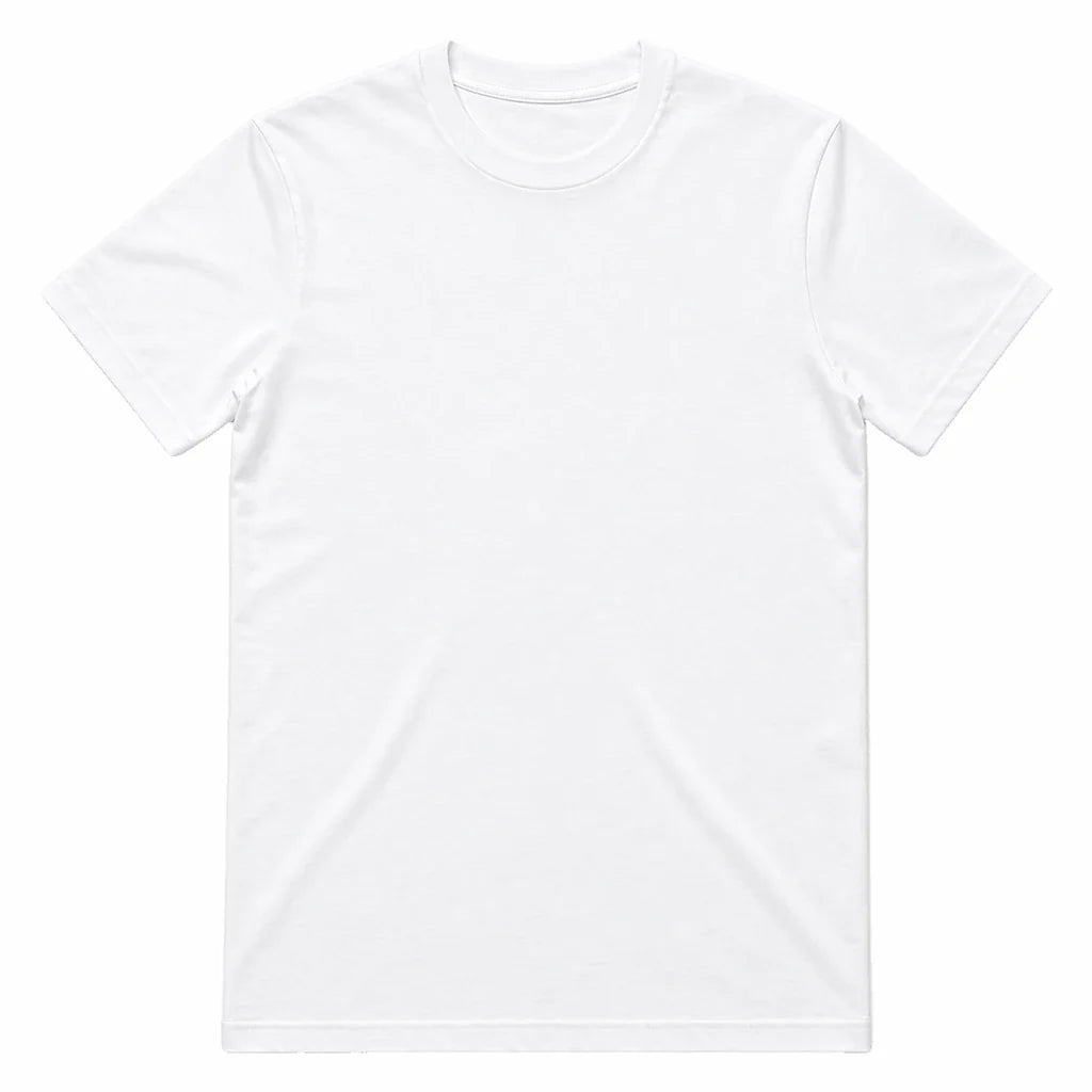 White classic fit t-shirt, 185gsm combed cotton, front