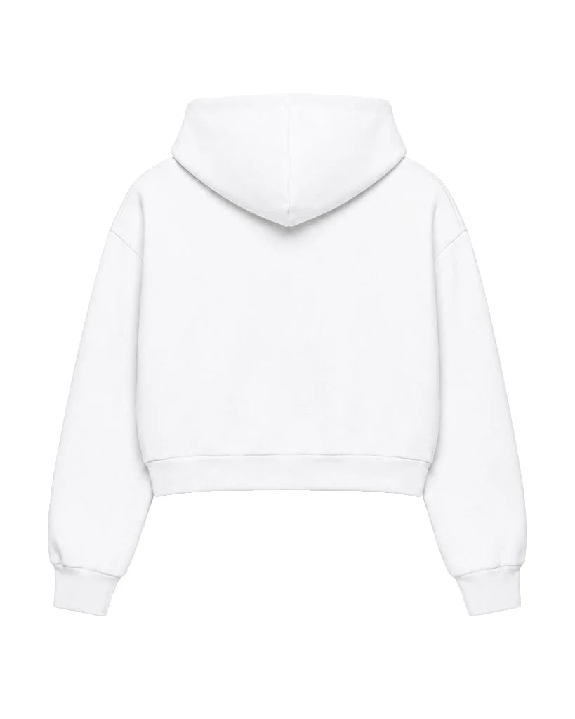 Oversized Crop Hoodie, white, back