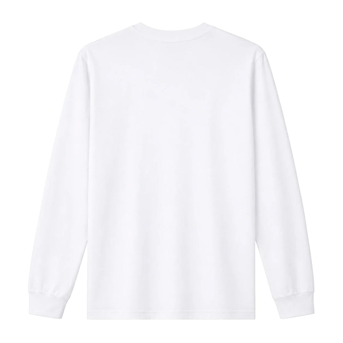 White long sleeve t-shirt, back view, blank print area