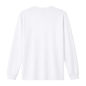 White long sleeve t-shirt, back view, blank print area