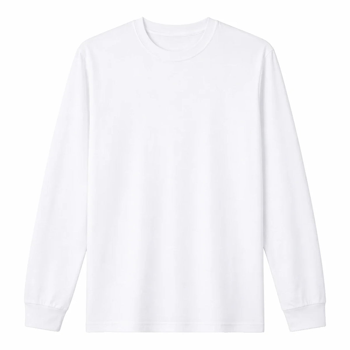 White long sleeve t-shirt, 185gsm cotton, front