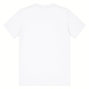 White premium classic tee, back view, blank print area