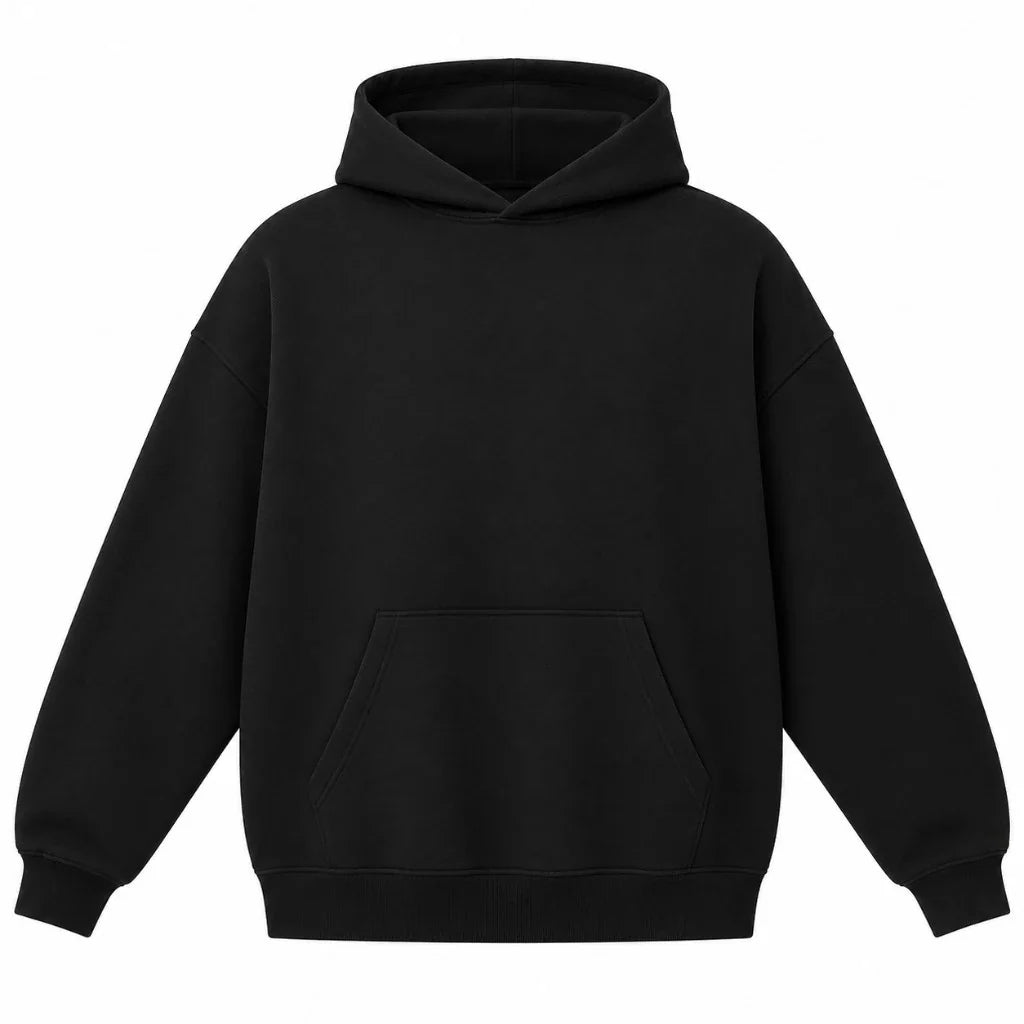 Oversized Hoodie, black, front
