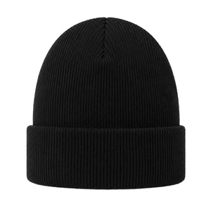 Ribbed Beanie, black, back