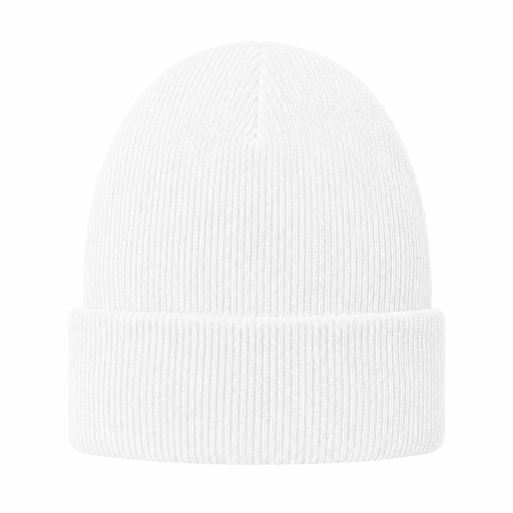 Ribbed Beanie, white, front